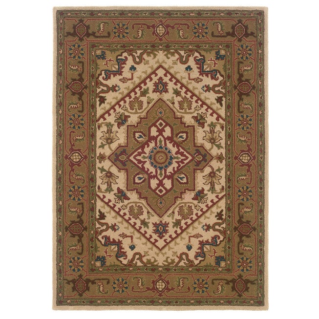 Trio Traditional Ivory 5'X7' Area Rug, IVORY, hi-res image number 0