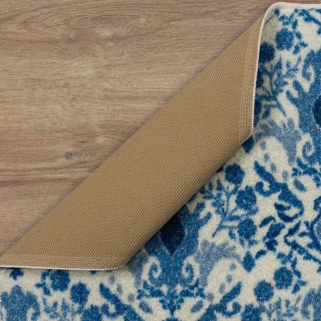 Damask Tile Navy Kitchen Rug, , alternate image number null