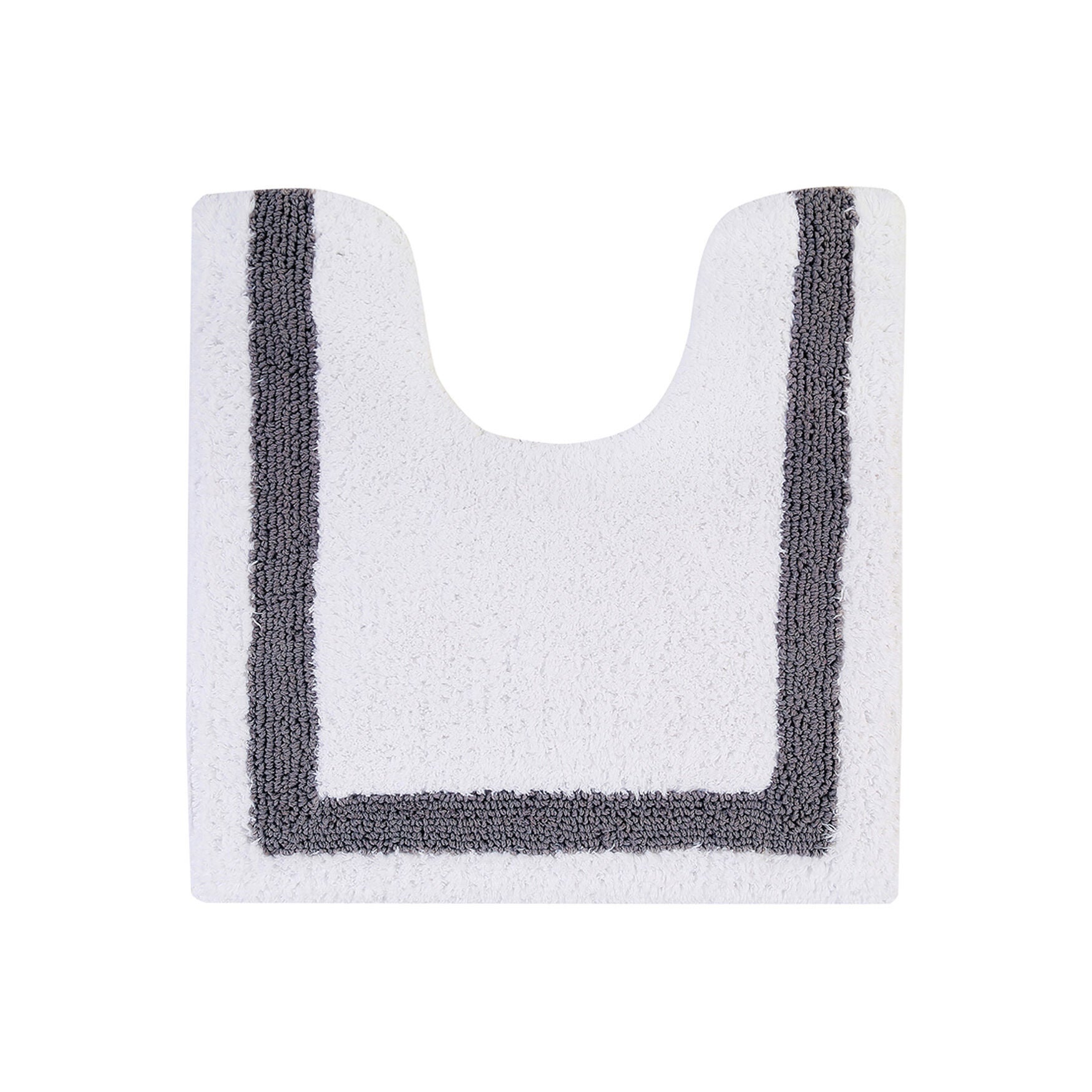 Hotel Collection 100% Cotton 20 inches X 20 inches Contour Bath Rug, WHITE GRAY, hi-res image number 0