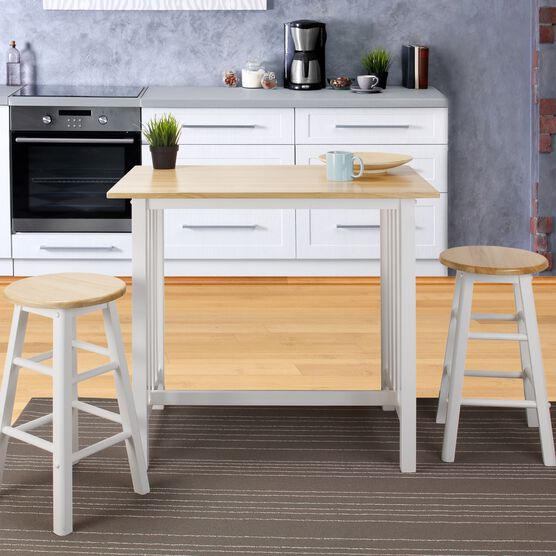 3pcs Breakfast Set made with Solid Wood-White, , alternate image number null