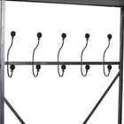 Industrial Rectangular Brown Wood and Metal Multi-Tiered Clothing Rack, 72"H x 44"L x 17"W, , alternate image number null