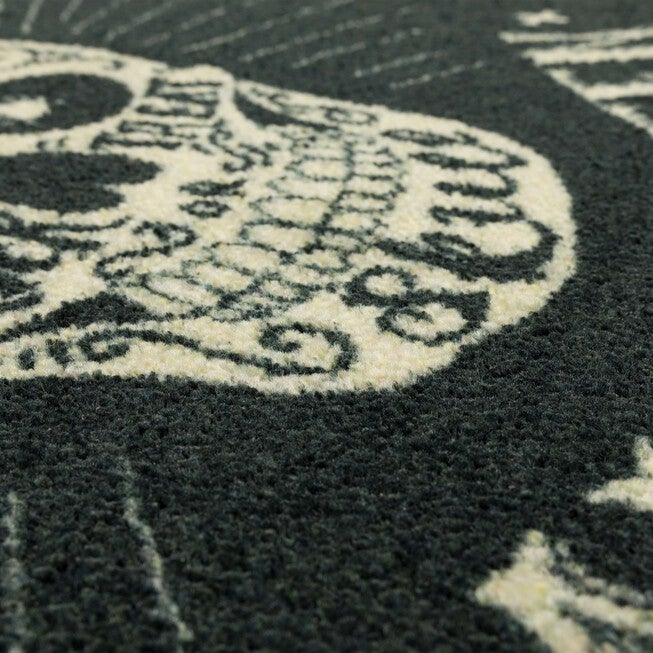 Be Scary Skull Black Kitchen Rug, , alternate image number null