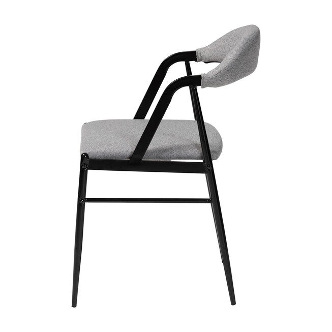 Orrin Modern Industrial Fabric and Metal Dining Chair, GREY, alternate image number null