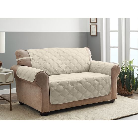 Hampton Diamond Secure Fit Sofa Furniture Cover, SAND, hi-res image number null