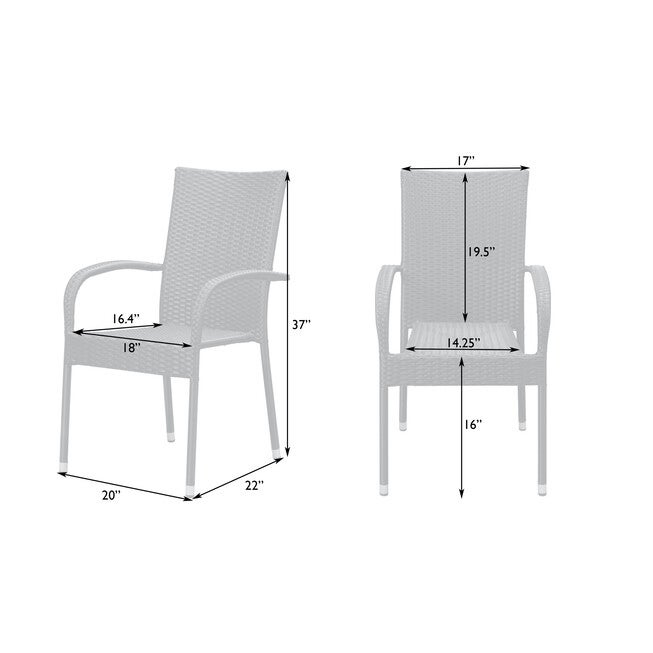Morgan Outdoor Wicker Stacking Chair - Mocha - Set of 4, , alternate image number null