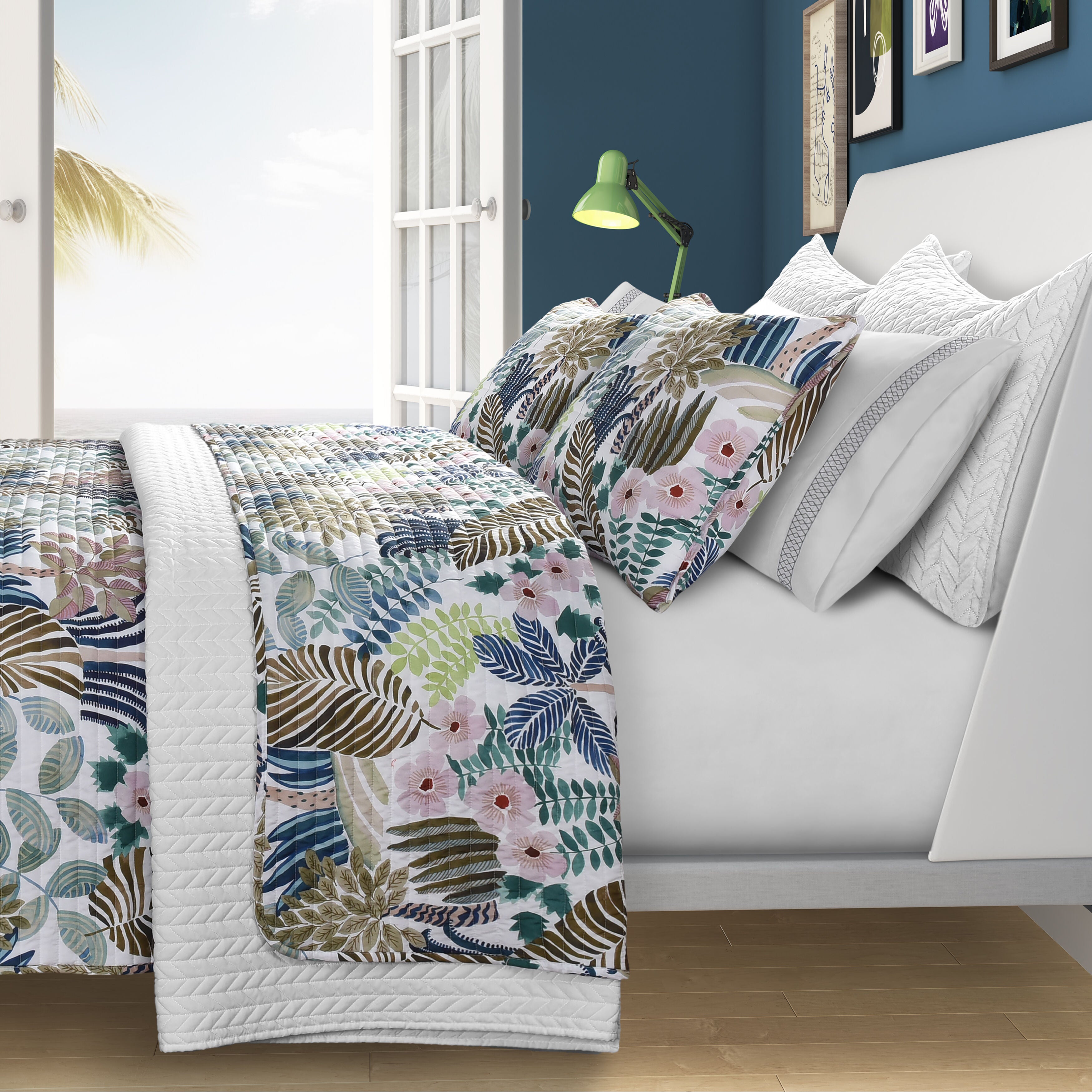 RAINFOREST TWIN/TWIN XL 2PC. QUILT SET, TEAL, alternate image number 2