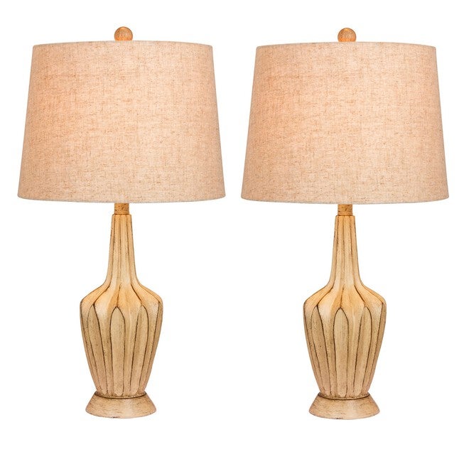 Beige Resin 26.5 inches Table Lamp, Set 2, BEIGE, hi-res image number null