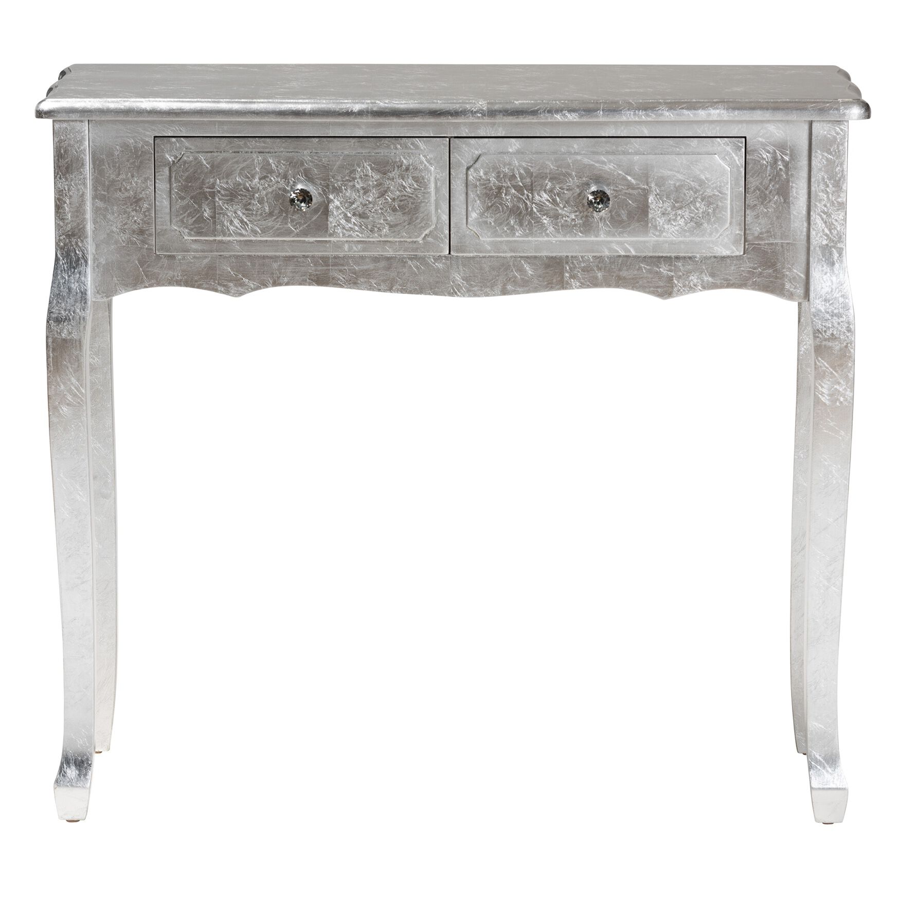 Newton Classic And Traditional Silver Finished Wood 2-Drawer Console Table, , alternate image number 2