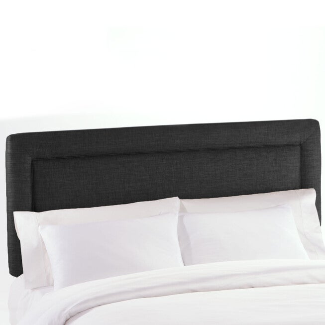 Linen Fabric Full Headboard, BLACK LINEN, hi-res image number 0