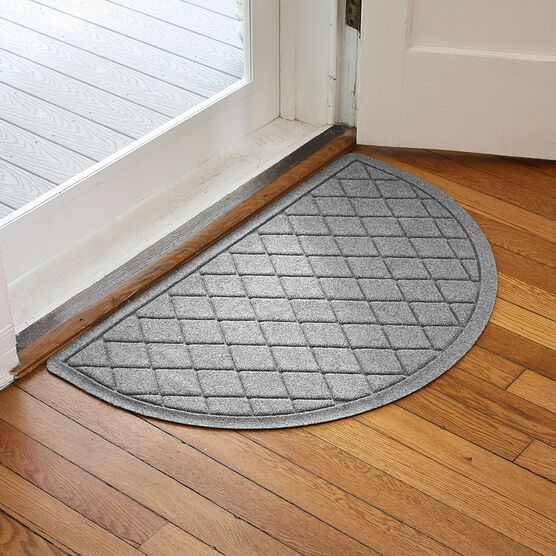 Aqua Shield® Argyle Half Oval Door Mat 24"x39", , alternate image number null