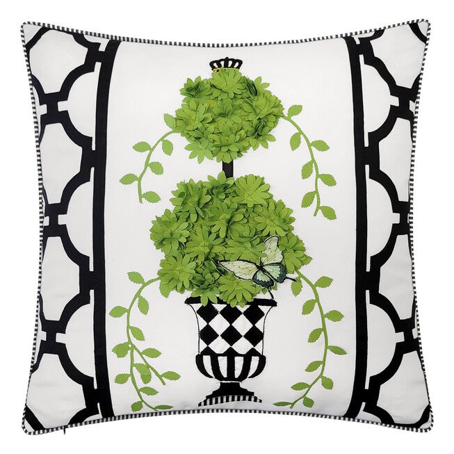 Edie @ Home Indoor/Outdoor Crowned Dimensional Topiary Decorative Throw Pillow 20X20, Leaf Multi, LEAF MULTI, hi-res image number null