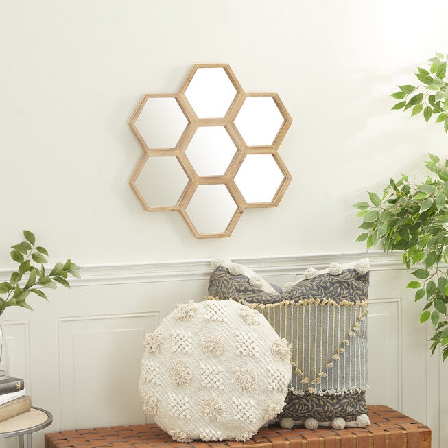 Brown Wood Farmhouse Wall Mirror, , alternate image number 7