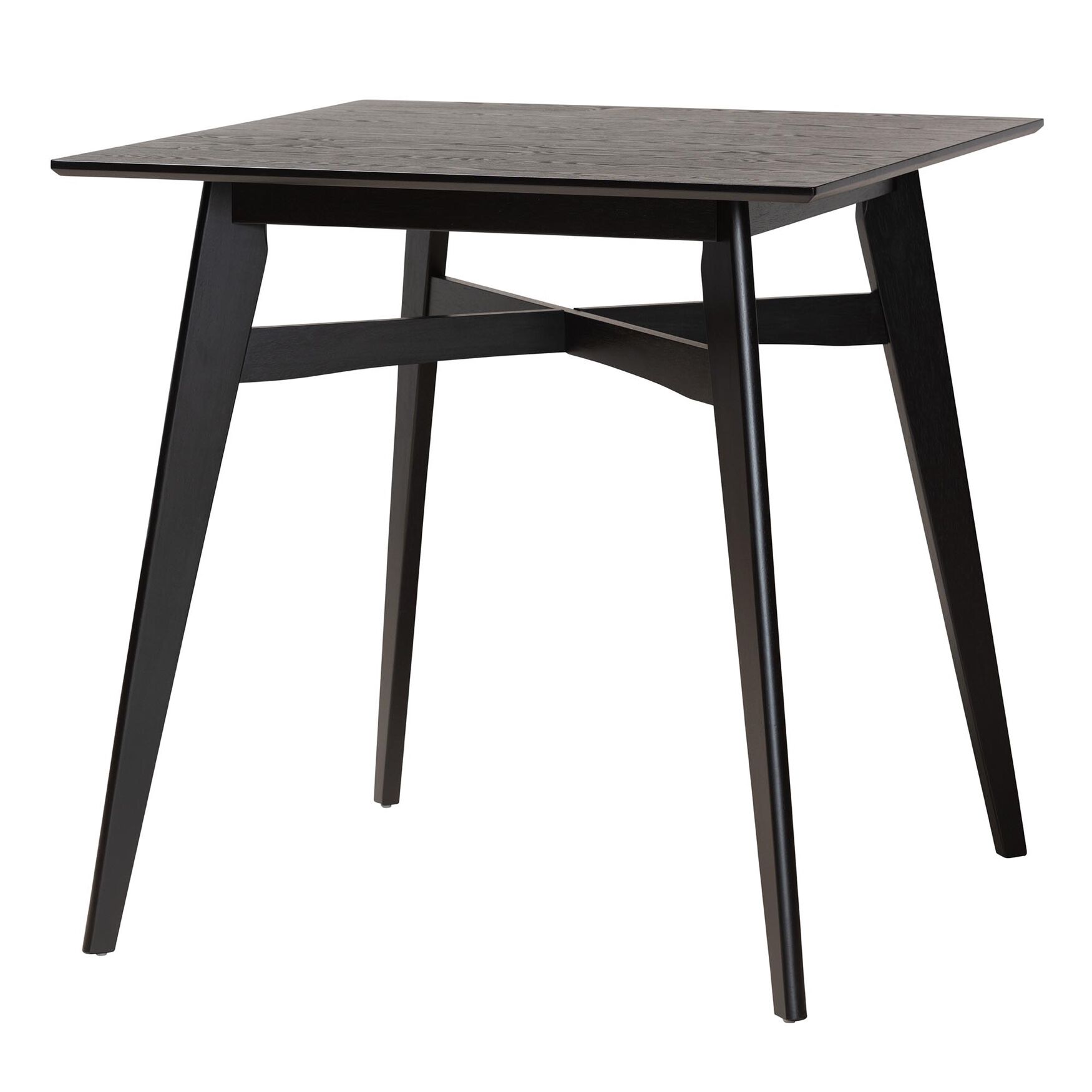 Leena Mid-Century Modern Black Finished Wood Counter Height Pub Table, BLACK, hi-res image number 0