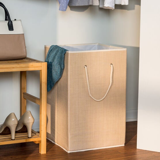 Single Large Collapsible Resin Hamper, BEIGE, hi-res image number null