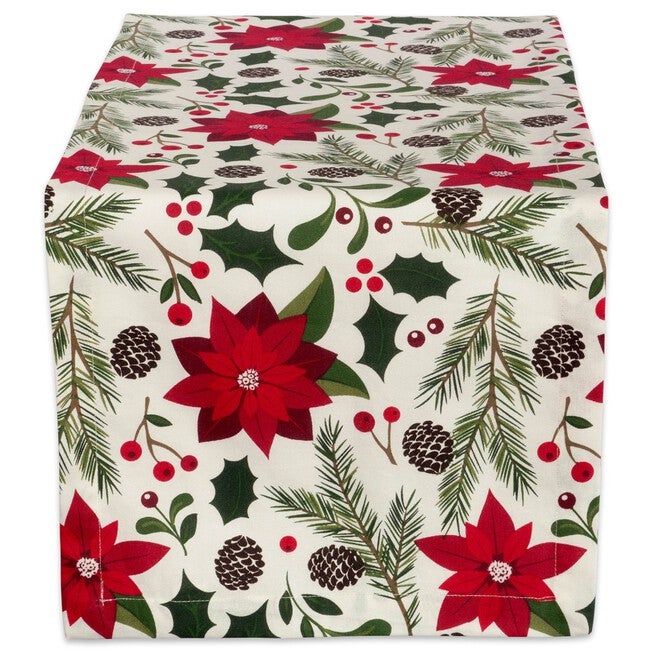 Woodland Christmas Table Runner, RED, hi-res image number null