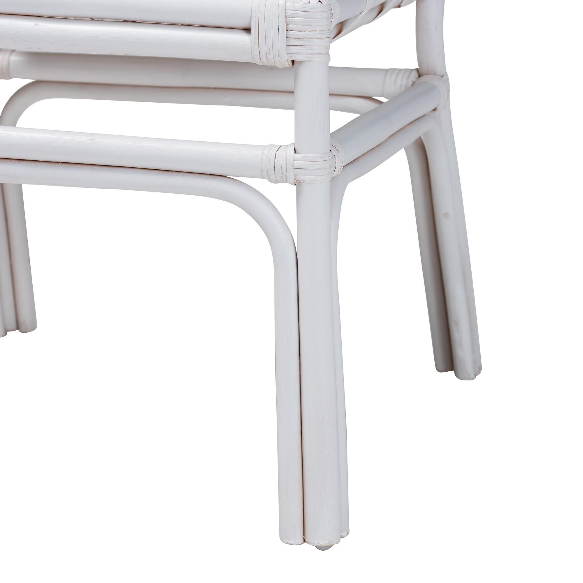 Carwyn Bohemian White Rattan Dining Chair, WHITE, alternate image number 6