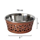 Stainless Steel Country Farmhouse Dog Bowl Apricot Brandy 16 oz, , on-hover image number null