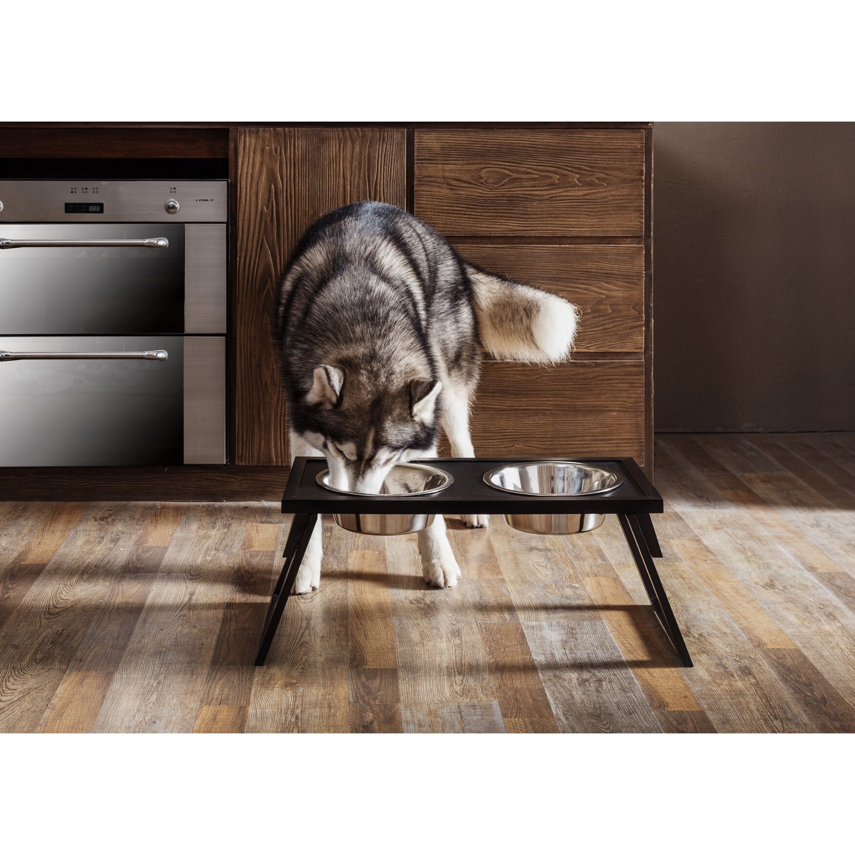 HiLo&trade; Pet Dog Raised Double Diner, ESPRESSO, hi-res image number 0