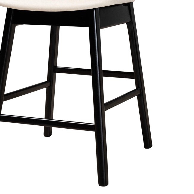 Darrion Mid-Century Modern Grey Fabric And Walnut Brown Finished Wood 2-Piece Counter Stool Set, , alternate image number 18