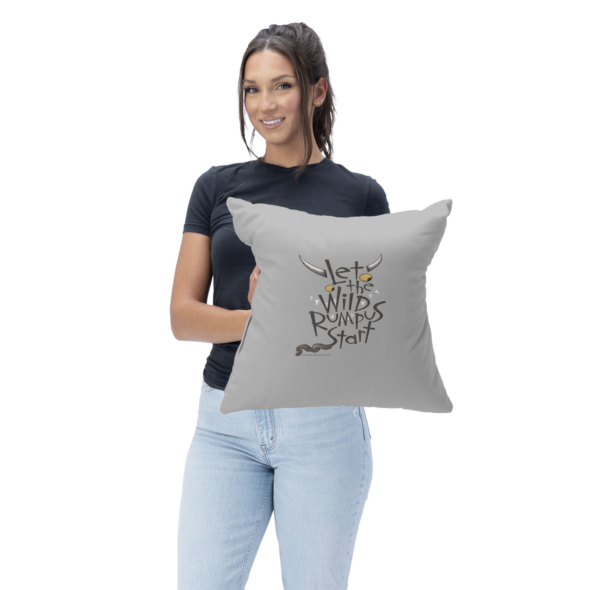 Warner Bros. Where the Wild Things Are Wild Rumpus Throw Pillow 18X18 Inches, GRAY, on-hover image number 1