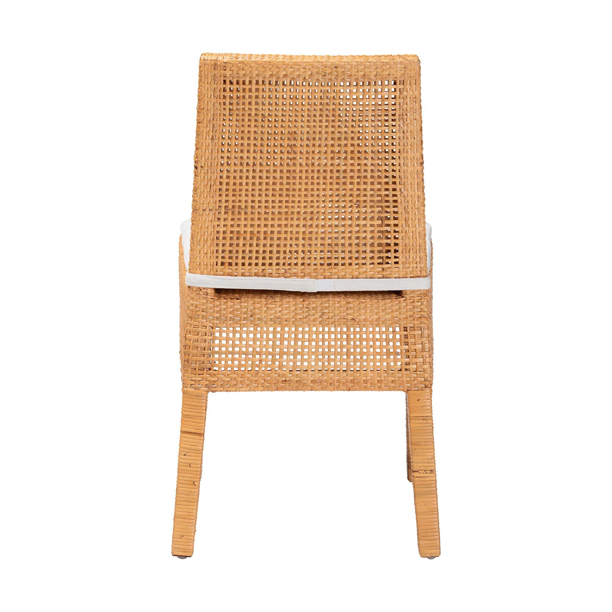 Morris Bohemian Light Honey Rattan Dining Chair, HONEY, alternate image number 4