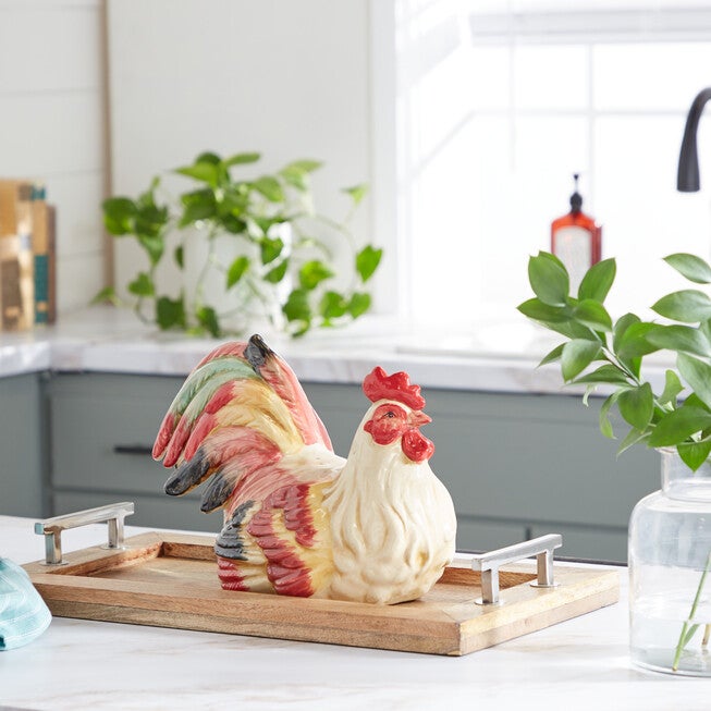 Red Ceramic Farmhouse Birds Garden Sculpture, , alternate image number 7