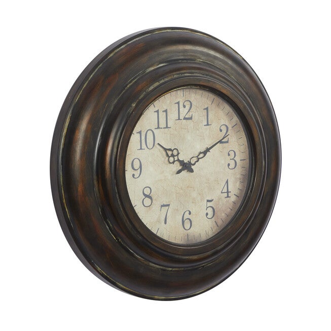 Brown Rustic Metal Wall Clock, , alternate image number null