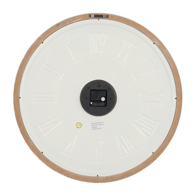 White Coastal Wood Wall Clock, , on-hover image number 1