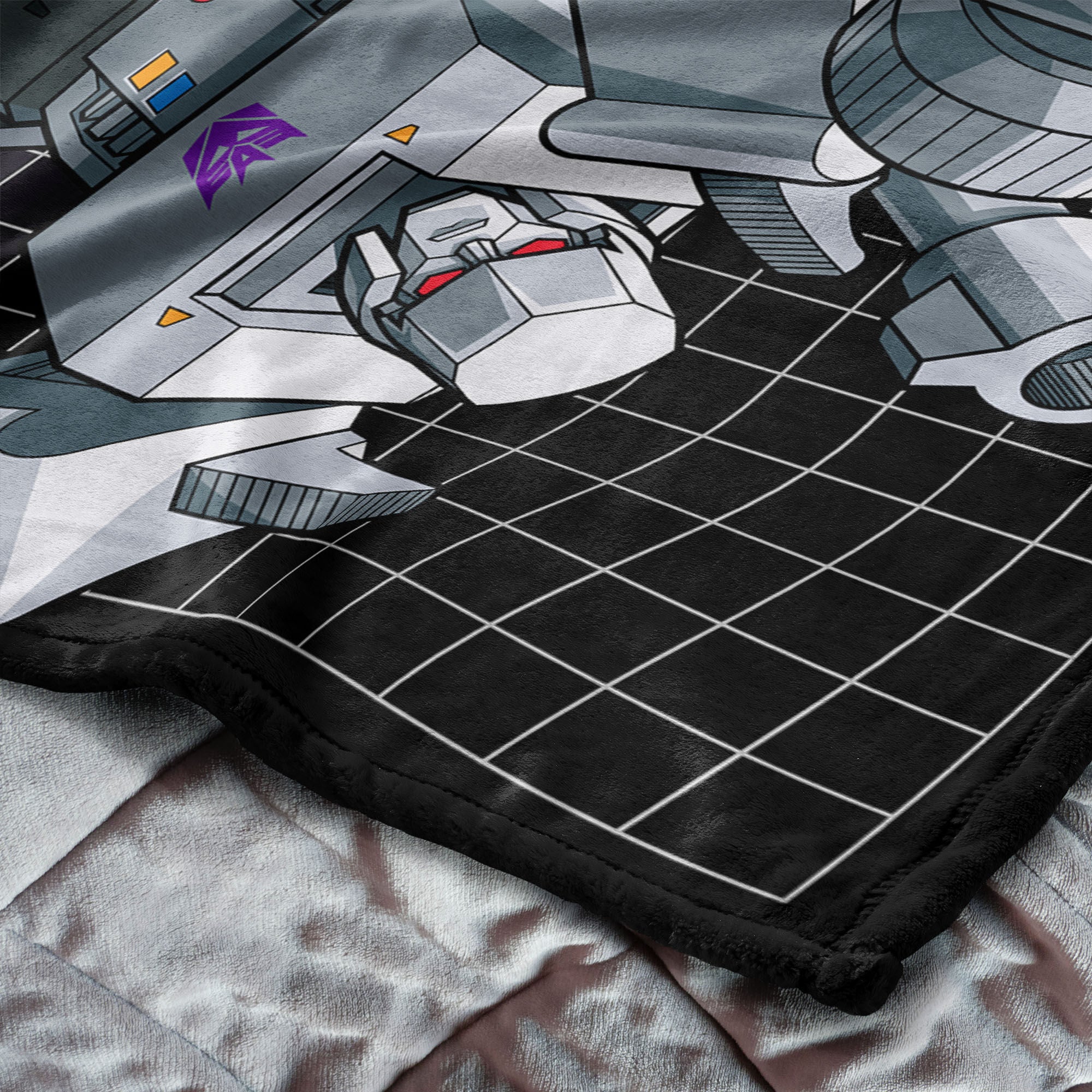 Hasbro Transformers G1 Grid Megatron Silk Touch Throw Blanket 40X50 Inches, GRAY, alternate image number null