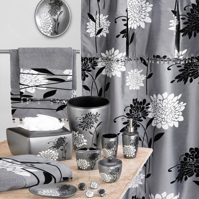Erica 3-Pc. Towel Set, SILVER FLORAL, hi-res image number 0