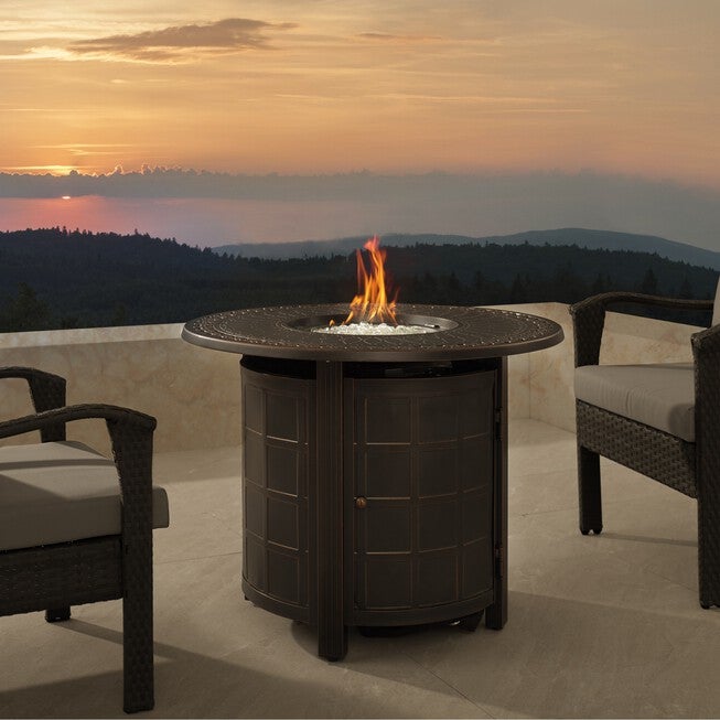 Columbia 34 inches Aluminum Round LPG Fire Pit, , on-hover image number 1