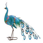 Turquoise Iron Eclectic Birds Garden Sculpture, TURQUOISE, hi-res image number null