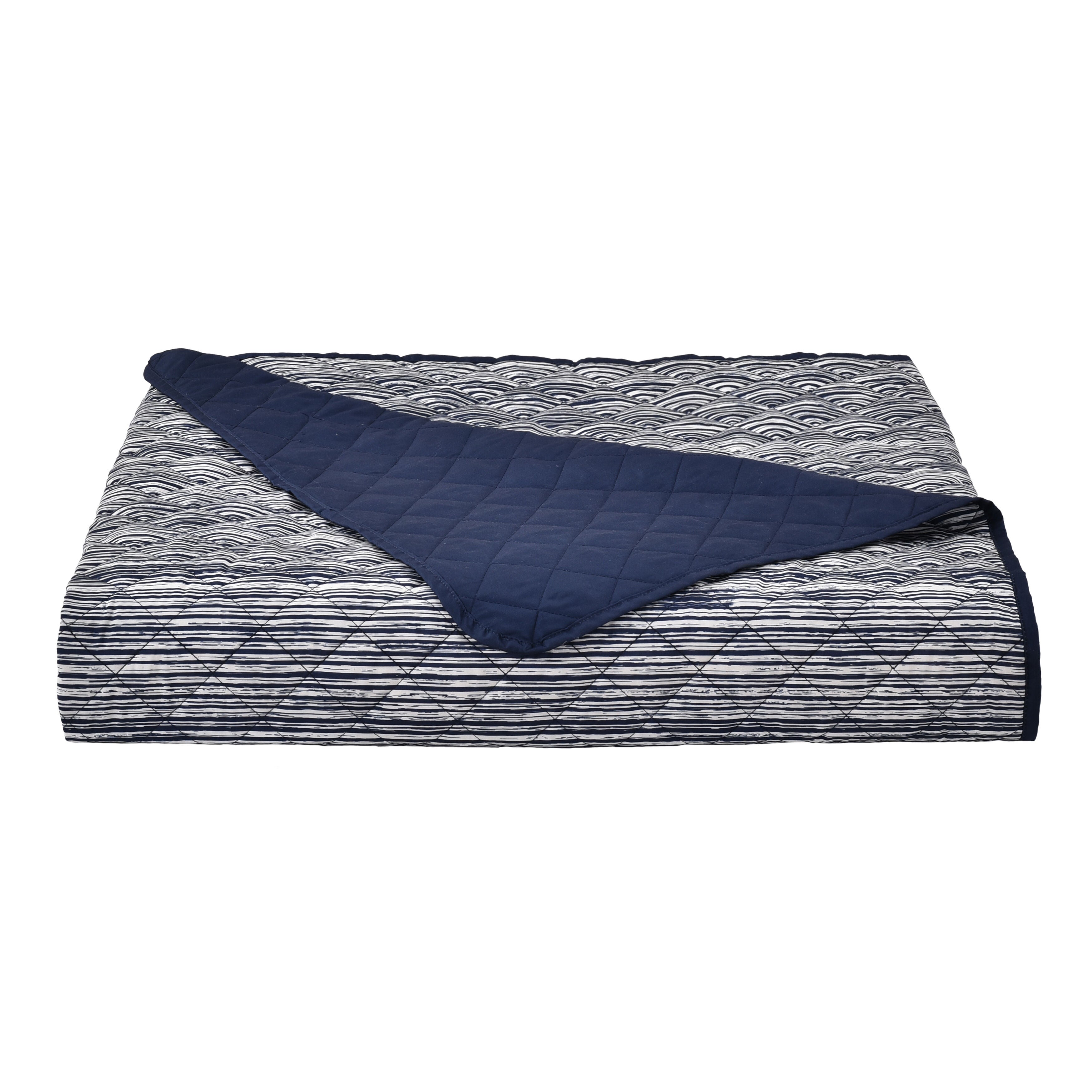 Dalton Black 3 Piece Quilt Set, NAVY, alternate image number 4