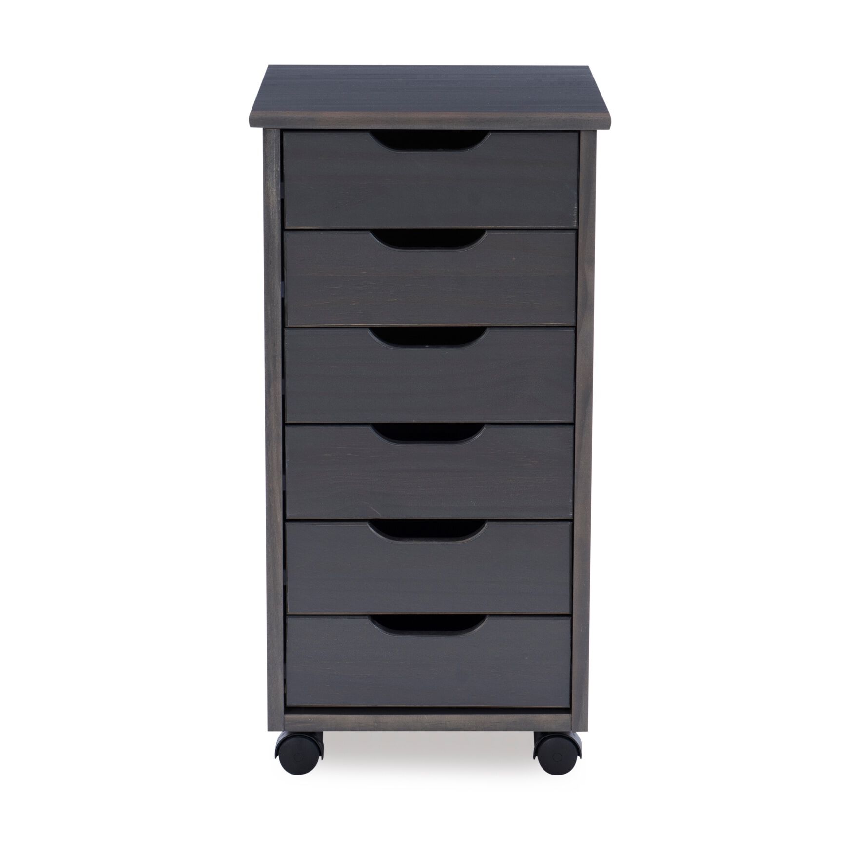 Croghan Six Drawer Rolling Storage Cart, GREY, hi-res image number 0