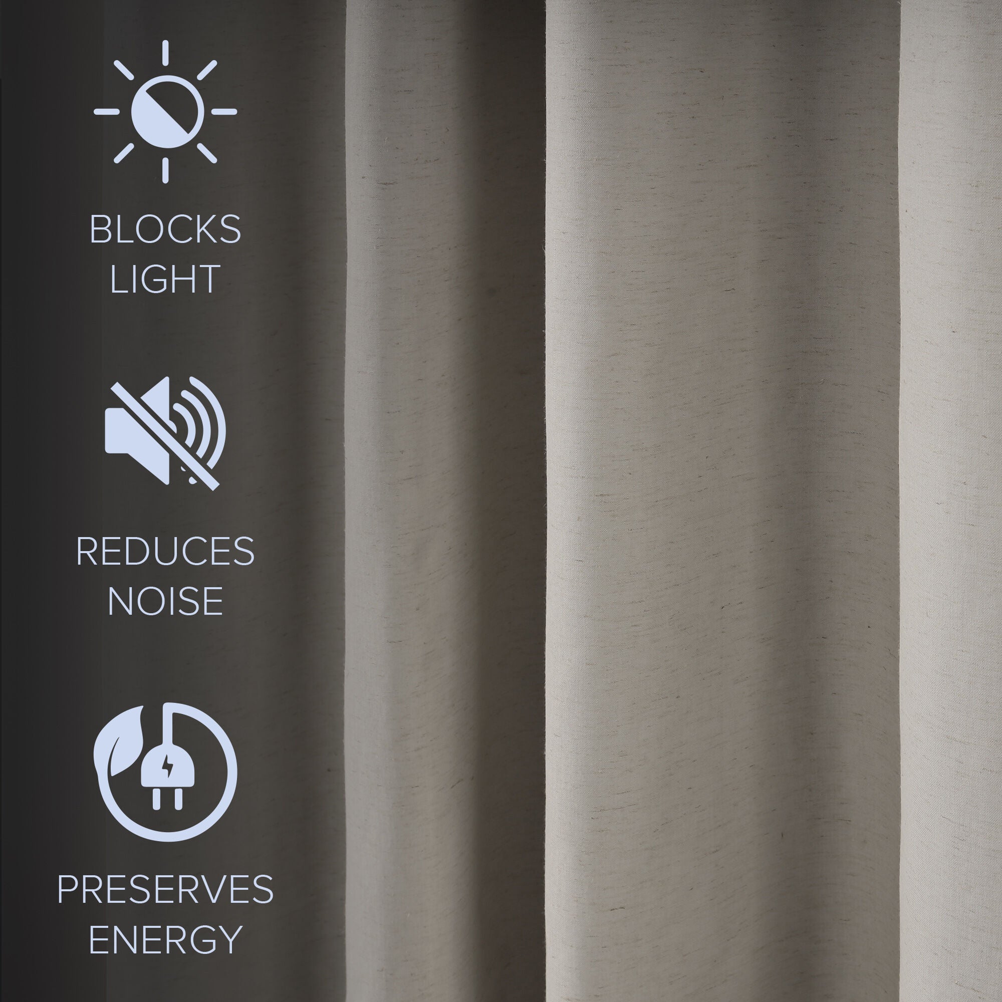 Blackout Linen Blend Grommet Panel Pair, TAUPE, alternate image number 4