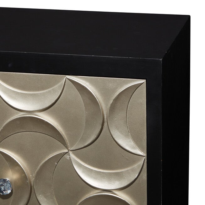 Modern Rectangular Black Wooden Crescent Moon Cabinet, 32 inchesH x 31 inchesL x 16 inchesW, , alternate image number 8