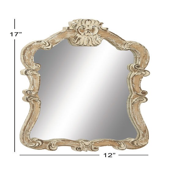 Cream Vintage Wood Wall Mirror, , alternate image number null