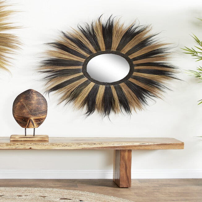 Black Boho Style Sea Grass Wall Mirror, , alternate image number 8