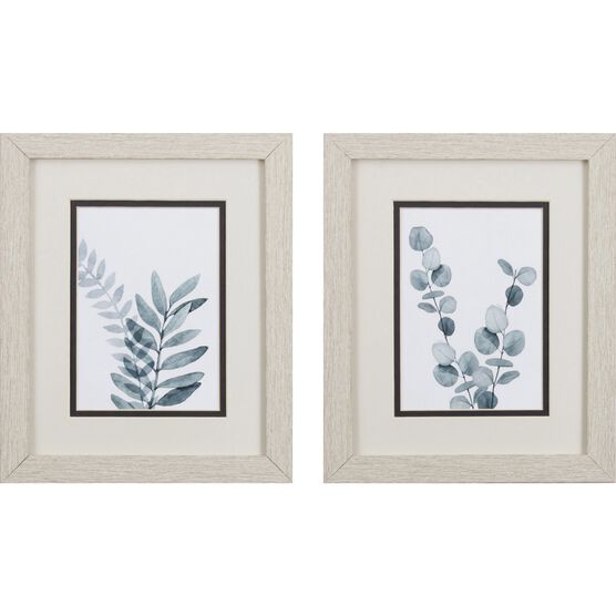 Blue Botanical Wash Framed Wall Décor, Set Of 2, GREEN, hi-res image number null