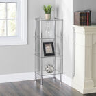 Home Basics 4 Tier Multi Use Rectangle Glass Corner Shelf Clear, , alternate image number 1