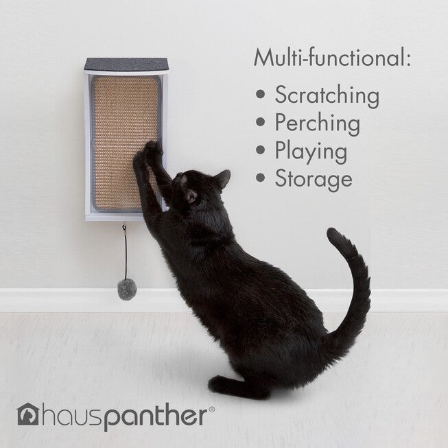 Hauspanther CATchall - Wall Mounted Cat Scratcher, Toy Storage & Perch, , on-hover image number null