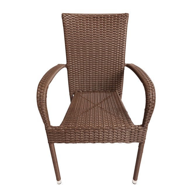 Morgan Outdoor Wicker Stacking Chair - Mocha - Set of 4, , alternate image number null