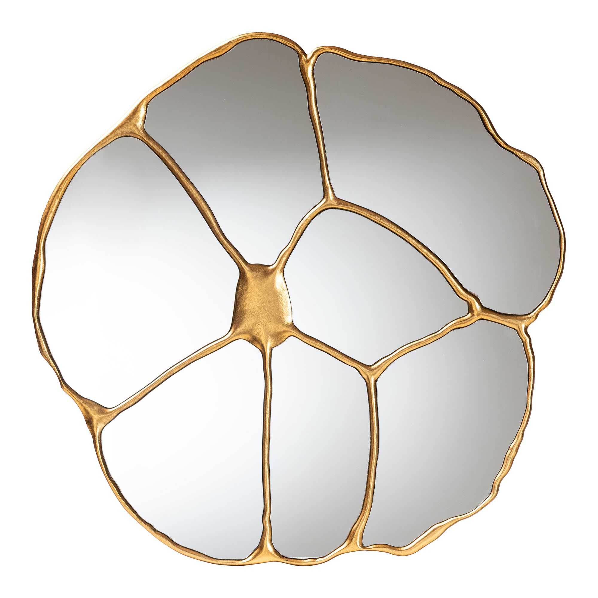 Novia Antique Goldleaf Flower Accent Wall Mirror, GOLDEN, alternate image number 1