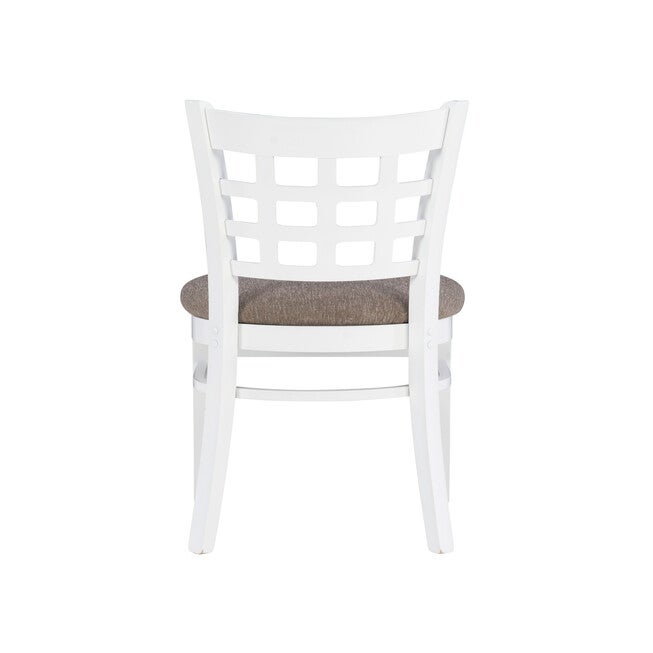 Lola Side Chair White Upholstered Set of 2, , alternate image number 4