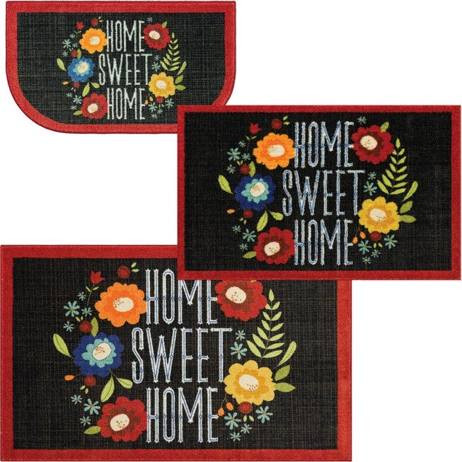Home Sweet Flowers Kitchen Rug, , alternate image number null