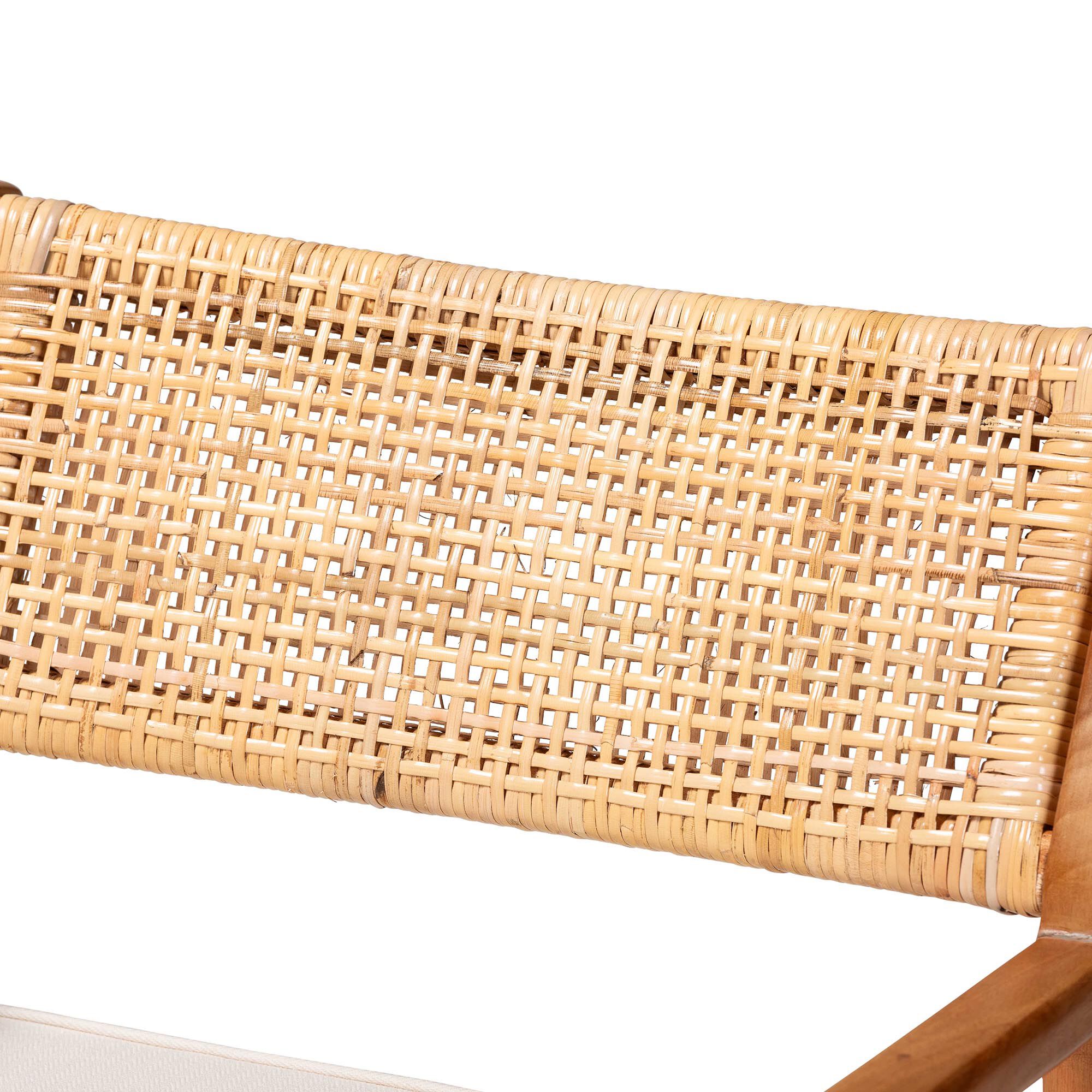 Chatura Natural Rattan and Mahogany Wood 2-Piece Dining Armchair Set, HONEY, alternate image number 4