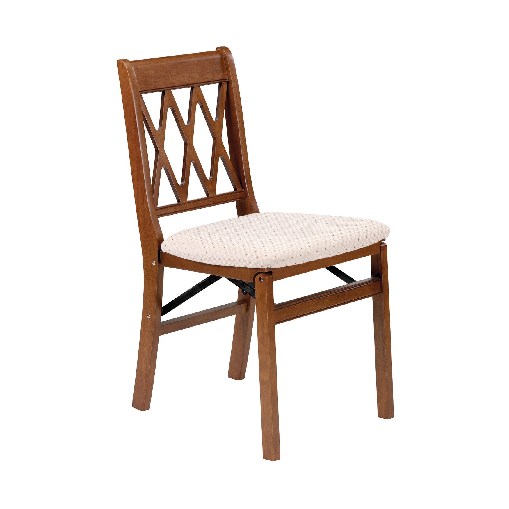 Lattice Back Wood Folding Chairs, Set Of 2, FRUITWOOD, hi-res image number 0