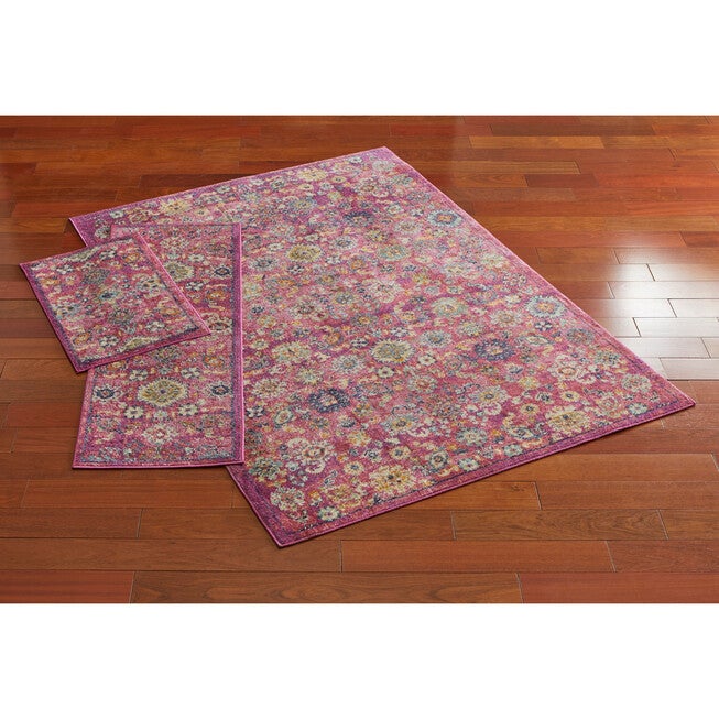 Sierra 3-Pc. Rug Set with Runner, PINK, hi-res image number 0