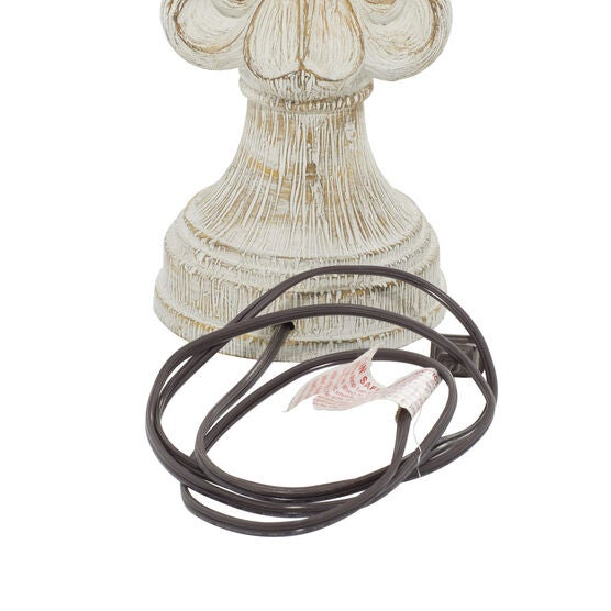 Set Of 2 White Polystone French Country Table Lamp, , alternate image number null
