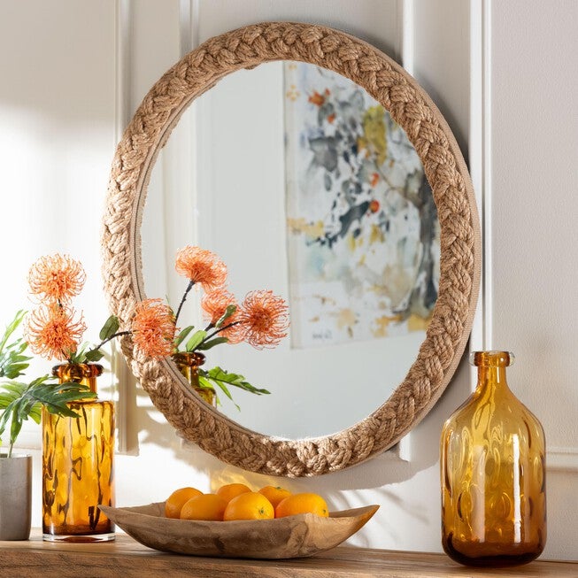 Shara Coastal Braided Rope Accent Mirror, NATURAL, alternate image number 3